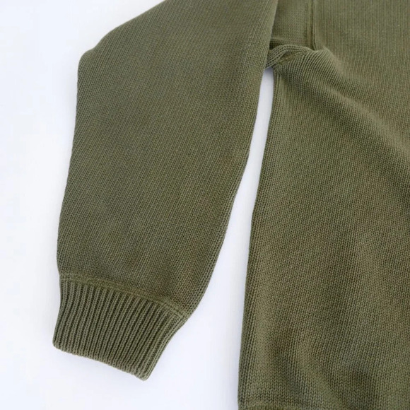 Vintage Y2K Tommy Hilfiger Olive Green  Crewneck Knit Sweater Size Medium - Picture 9 of 13